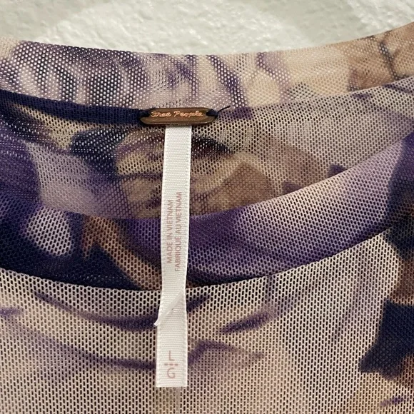 Free People Mesh Romantic Slit Maxi Dress Bodycon Whimsigoth Stretch Boho - Picture 5 of 10